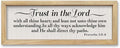 comurdyo Trust in the Lord with All Thine Heart Sign Wall Art 16"×6" Proverbs 3:5-6 Scripture Christian Framed Wood Decor (Wood)