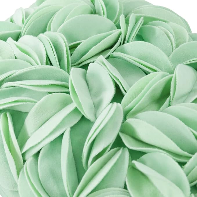 KINGROSE 3D Flower Accent Throw Pillow Cover Soft Pillow Case Sham Decorative Cushion Cover for Home Decor Sofa Couch Bedroom 12 x 20 Inches Solid Suede Mint Green