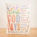 Christian Gifts for Women – “God Says You are” Scripture Throw Blanket with Bible Verses, Inspirational Religious Fleece Blanket for Mom Wife Sister Friends, Soft & Cozy, 50x60