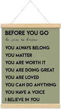 Mental Health Positive Inspirational Wall Art Decor, Therapist Office Signs Wall Art Decor For Office Kids Teen Girls Room Bedroom Playroom Wall Decor Wood Posters Framed（olive green）
