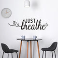 Wall Decals for Living Room, Inspirational Wall Stickers, (Easy to Install), Art Decor Vinyl Quotes Yoga Bathroom Bedroom Office Motivational Meditation Positive Home Sign Family, Just Breathe 25"X7"