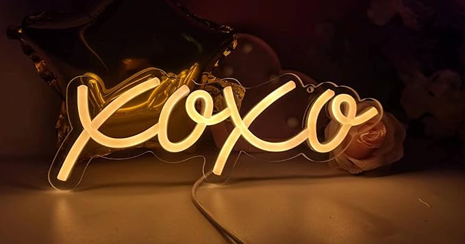 Ulalaza Neon Light Sign LED XOXO Night Lights USB Operated Decorative Marquee Sign Bar Pub Store Club Garage Home Party Decor