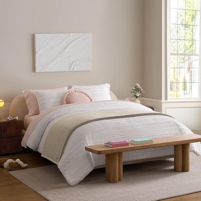 UGG Coco Queen Fleece Blanket for Bed – Luxury Room Decor, Plush & Warm Queen Blanket for Bed, Gifts for Teens and Women, 90" x 92", Ivory Shoreline