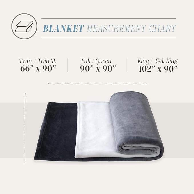 Elegant Comfort Luxury Velvety Feel Blanket, All-Season Lightweight Blanket, Ultra Plush, Soft, Cozy-Fuzzy Flannel Fleece for Couch, Sofa, Bed, Travel, Ombre Design, Twin/Twin XL, Gray