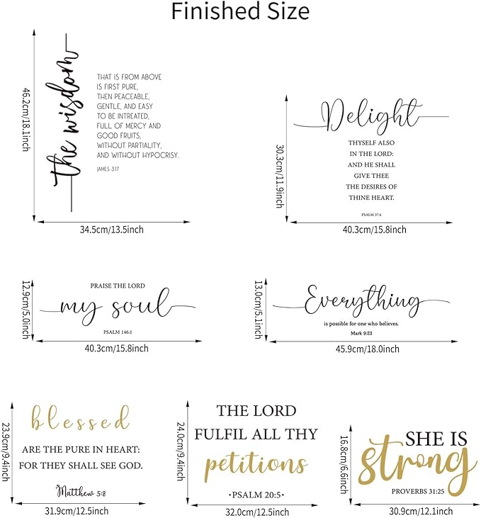 BBTO Bible Verse Wall Stickers Inspirational Quote Wall Decals Religious Motivational Scripture Sticker Peel and Stick for Bedroom Living Room Office Bathroom(Praise The Lord)