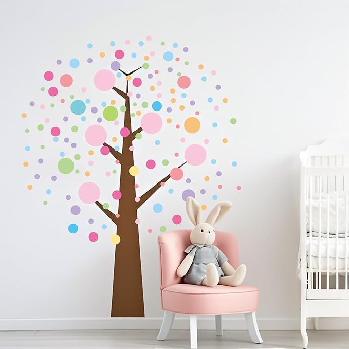 Colored Polka Dots Wall Decals - 12 Sheets 276 Pcs Removable Colorful Polka Dots Wall Sticker Peel and Stick Round Circle Wall Decor for Bedroom Playroom Classroom Nursery