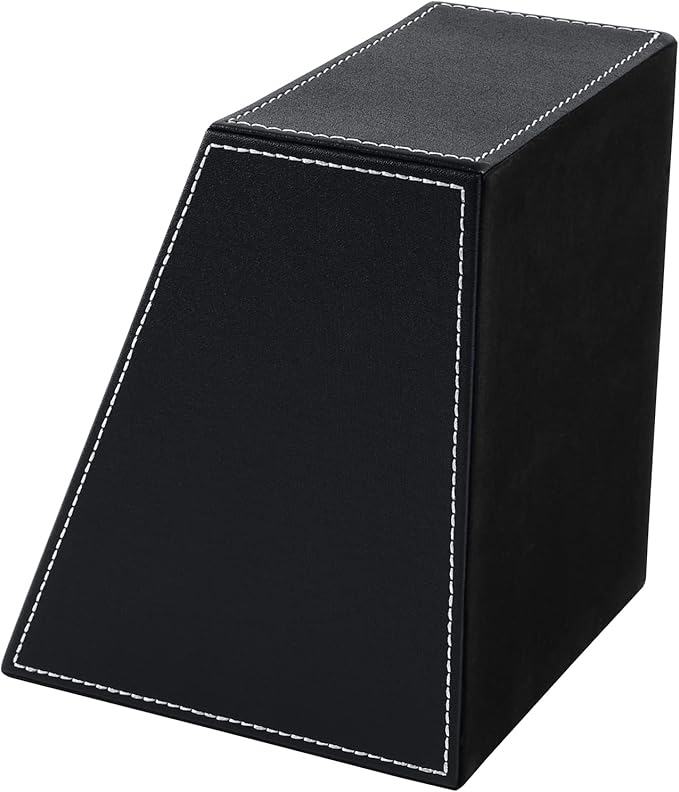 Fashionable PU Leather TV Remote Control Holder with 3 Compartments, Storage Rack, Storage Box, Media Accessory Storage, Desk Organizers (black)
