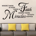 Bible Verse Wall Decals for Bedroom: Christian Quotes Inspirational Living Room Vinyl Art Wall Stickers - Where There is Hope There is Faith 36.2" X 19"