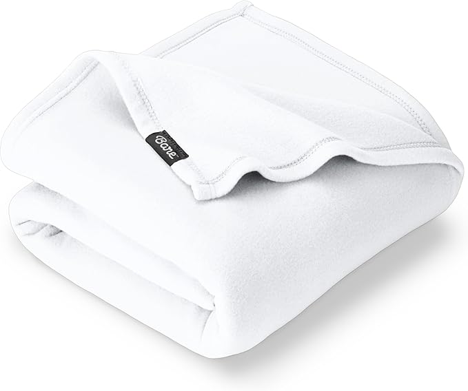 Bare Home Polar Fleece Blanket - King - White - Warm & Cozy - Premium Fleece - Throw for Bed, Sofa, Camping, Travel and Cold Nights - Lightweight Blanket (King, White)