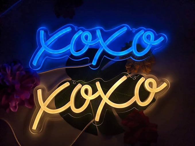 Ulalaza Neon Light Sign LED XOXO Night Lights USB Operated Decorative Marquee Sign Bar Pub Store Club Garage Home Party Decor