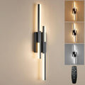 Modern LED Wall Sconce Black Remote Wall Light Fixtures for Bathroom, Dimmable Vanity Light Indoor LED Remote Wall Sconce for Bedside Bedroom Living Dining Room (27.6inch 3000-6500K 1 Pack)