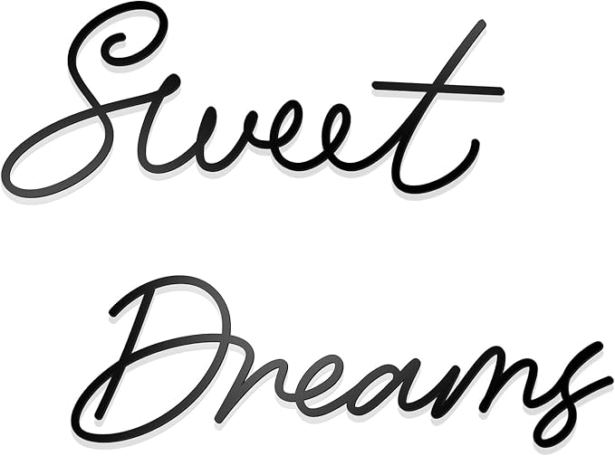 Zzbakress Sweet Dreams Wall Decor Metal Wall Art Large Modern Living Room Farmhouse Sign for Bedroom Black Metal Wall Art for Office and Home Wall Decor (Black, Farmhouse-Large)