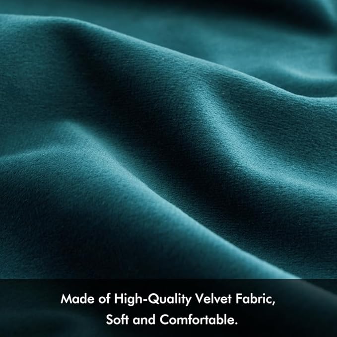 MIULEE Velvet Throw Pillow Covers 22x22 Inch, Pack of 2 - Teal, Soft Solid Decorative Pillow Covers Square Cushion Cases Modern Luxury Home Decor for Spring Couch Sofa Bedroom
