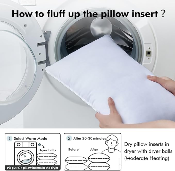MIULEE 12x22 Synthetic Down Alternative Pillow Insert Decorative Throw Pillow 12 x 22 Inch Body Bed Sleeping Ultra Soft Fluffy Form for Sofa Couch Bed