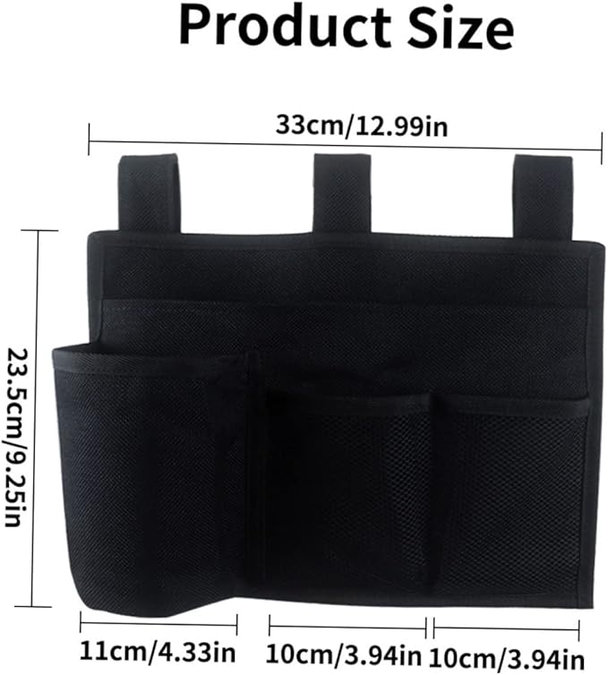 Healifty Bedside Hanging Organizer Bag for Dorm Rooms Multipurpose Storage Pouch with Multiple Pockets for Phones Chargers Books Sundries for Rooms Living