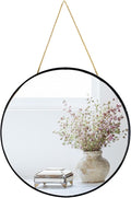Small Round Wall Mirror,Bathroom Mirror (Black, 11.8 in.)