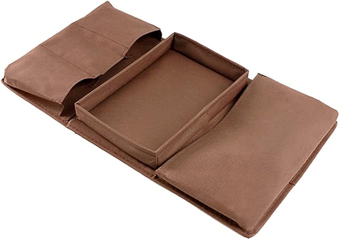 Sofa Armrest Organiser with Cup Holder Tray 6 Pockets TV Remote Control Organizer Sofa Couch Armchair Caddy Organiser Tidy Pocket Hanging Storage Bag Holder for Cellphone Magazine Drinks Snacks