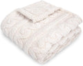 HOMRITAR Baby Blankets for Boys or Girls 3D Fluffy Fuzzy Blanket for Baby, Soft Warm Cozy Flannel Fleece Warm Infant or Newborn Receiving Blanket 330GSM (30 x 40 Inch, Cream )