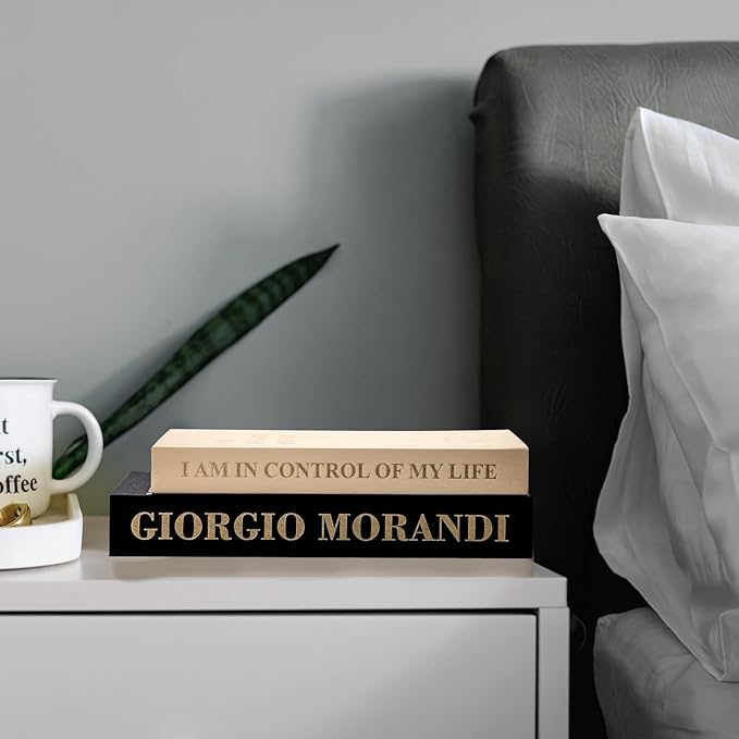 Decorative Books for Home Decor - Set of 2 Fake Books for Decoration, Faux Book Storage Box Enhance Your Coffee Table, Bookshelf & Mantel Shelf Decor, Linen Book Decor Aesthetic Set, Books Decor