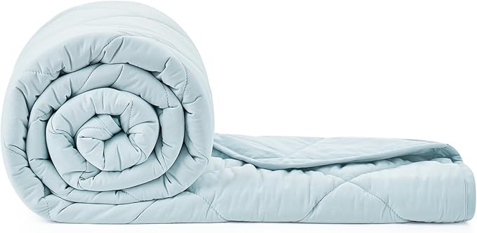 Cozy Bliss Cooling Throw Blanket for Hot Sleepers 50"x70", Q-Max 0.45 Cooling Comfort, Cold Blankets for Night Sweats Sleeping, Ultra-Cool Lightweight Breathable Summer Blanket for Couch Bed, Blue