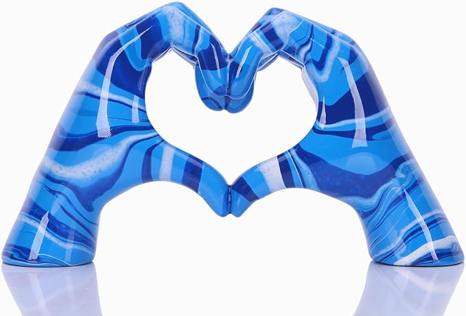 DOVDOV Hand Heart Decoration, Heart Hand Statue, Love Finger Sculpture Wedding Decoration, Suitable for Bookshelf Coffee Table Office Bedroom TV Cabinet Bookshelf Small Ornaments Home Decoration.