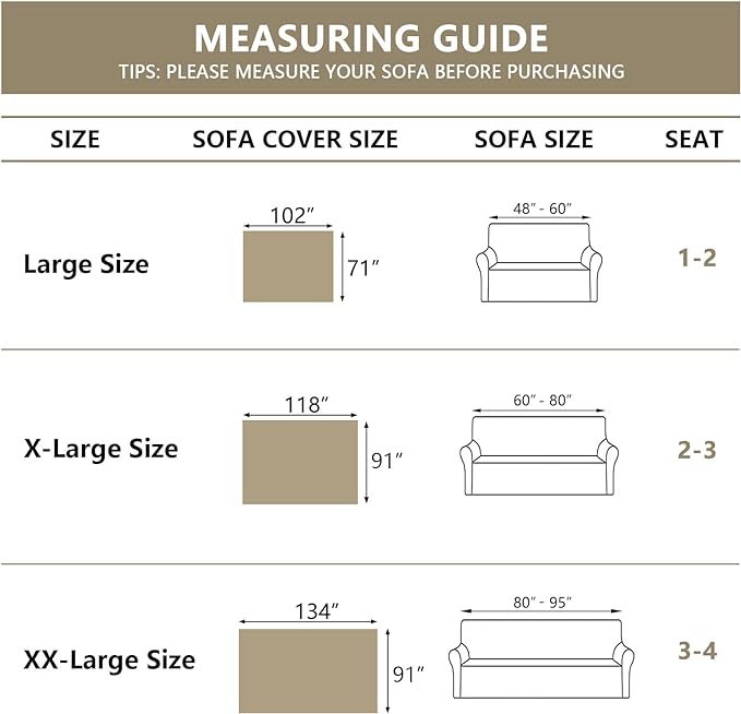 MYSKY HOME Easy Fitted Couch Cover for Dogs - Stain Resistant Sage Sofa Cover for 2 Cushion Loveseat - Multi-Use Sectional Universal Tassel Throw 91"X 118"