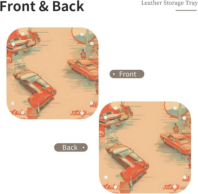 Leather Car Tray Organizer Handy Storage for Bedside Bedside Home Office Use