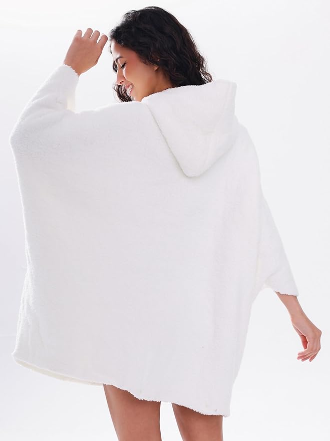 WDCOZY Wearable Blanket Hoodie Poncho Throw Comfy Soft Warm Cape Shawl Cozy Cloak Wrap Hooded with Sleeves For Women Adults