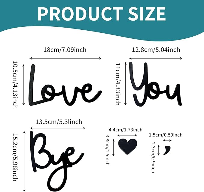 Wooden Love You Bye Sign Home Decor - Boho Farmhouse Wall Art Decor for Stylish Living Room, Hallway Entryway, Wall Decor Door Sign Gift Family Lovers