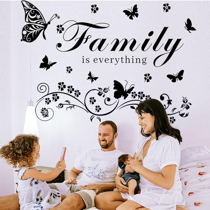 Family Wall Art Decal - Removable Wall Stickers Quotes 'Family is Everything' for Living Room, Bedroom, Dining Room, Kitchen