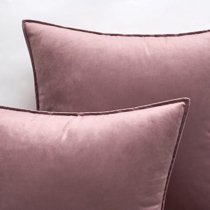 MIULEE Jam Velvet Throw Pillow Covers 18x18 Soft Decorative Solid Square Cushion Cases Pack of 2 Modern Luxury Home Decor for Couch, Sofa, Bedroom