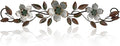 Wesiti Metal Flower Wall Decor Vintage Spring Metal Flower Wrought Iron Scroll Sculpture 15.7''x3.7'' Farmhouse Leaf Wall Decor with Nails for Spring Living Room Bedroom Indoor Outdoor (Silver Gray)