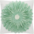 OiseauVoler 3D Sunflower Throw Pillow Cover Decorative Handmade Cushion Cover Pillowcase for Couch Living Room Home Decor 18 x 18 Inch Mint Green