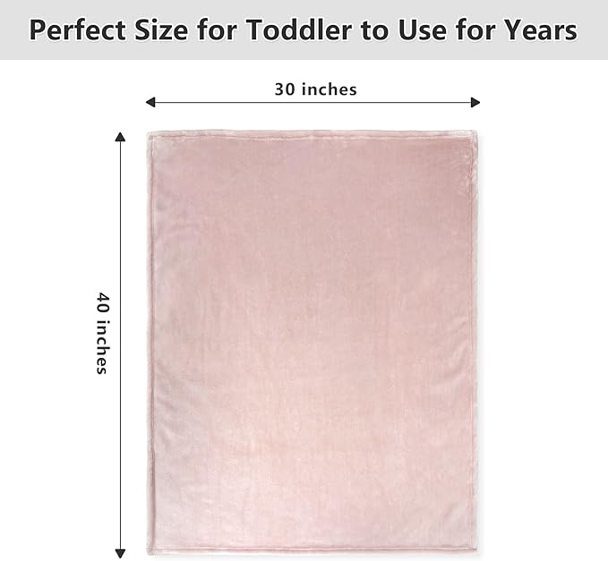 Lukeight Baby Blanket Fleece Toddler Blankets for Boys and Girls, Soft Cozy Fluffy Small Baby Newborn Blankets for Crib, Stroller, Travel and Bed (Pink, 30x40 Inches)