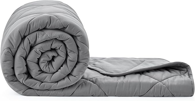 Cozy Bliss Cooling Throw Blanket for Hot Sleepers 50"x70", Q-Max 0.45 Cooling Comfort, Cold Blankets for Night Sweats Sleeping, Ultra-Cool Lightweight Breathable Blanket for Couch Bed, Glacial Grey