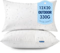 MIULEE 12x20 Outdoor Pillows,Set of 2 Throw Pillows Waterproof,Soft Support Throw Inserts Decorative Water Resistant for Patio Furniture and Garden