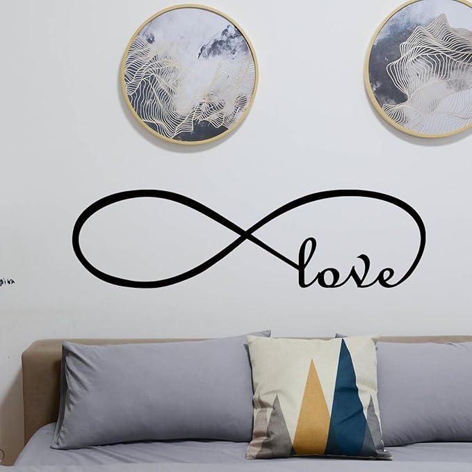 Love Quotes Wall Decals for Bedroom: Inspirational Positive Vinyl Art Wall Stickers for Home Living Room Bathroom - Love Infinity 35" X 9.8"