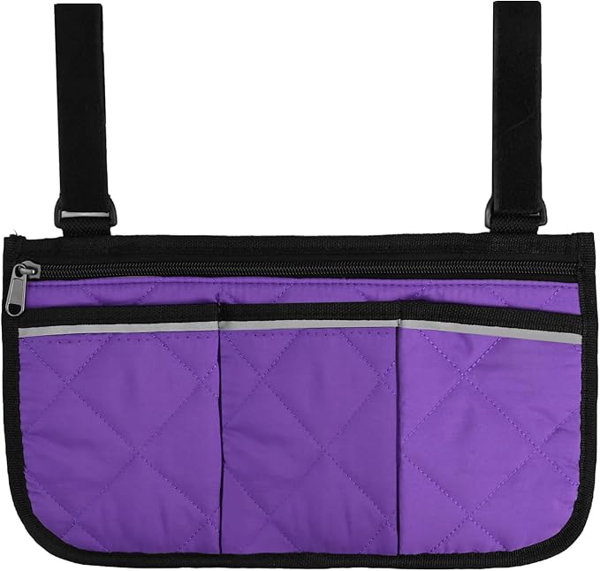 Camping Armrest Storage Bag, Chair Armrest Organizer, Car Seat Hanging Bag, Extended Back Buckle Canvas Beach Chair StorageBag, Side HangingBag For Bedside/Outdoor/Beach/Camping(purple)