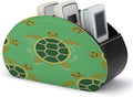 Green Turtles Remote Control Holder Organizer Box with 5 Compartment PU Leather Bedside Storage Caddy Remote Organizer for Controller Media Player Pen/Pencil Storage