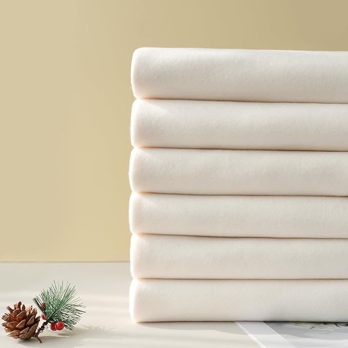 ZYFZCYBL Fleece Throw Blankets Lightweight Warm Soft Cozy Pet-Friendly Bulk Fleece Throw Blanket Solid for Home Bed, Sofa，Office,Gifts, Couch (Pack of 6-50 x 60 inch，Beige)