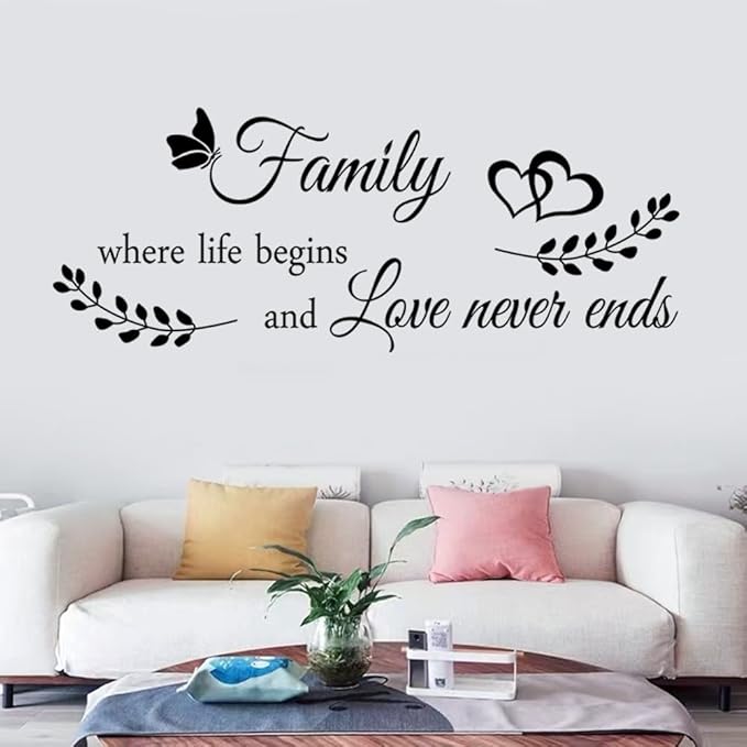 4 Pieces THIS IS US TOGETHER BLESS THIS HOME Wall Decor Signs - Vinyl Wall Stickers for Living Room, Bedroom, Home Office, Teen Dorm
