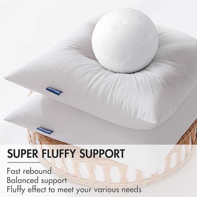 MIULEE 12x20 Outdoor Pillows,Set of 2 Throw Pillows Waterproof,Soft Support Throw Inserts Decorative Water Resistant for Patio Furniture and Garden
