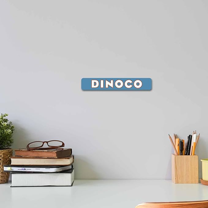 Disney Pixar Cars Dinoco Metal Wall Sign - Vintage Cars Sign for Bedroom or Play Room