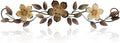 Wesiti Metal Flower Wall Decor Vintage Spring Metal Flower Wrought Iron Scroll Sculpture 15.7''x3.7'' Farmhouse Leaves Wall Decor with Nails for Spring Living Room Bedroom Indoor Outdoor(Brown)
