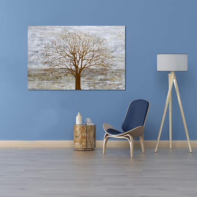 Yihui Arts Hand Painted Abstract Tree Painting for Modern Contemporary Home Decor