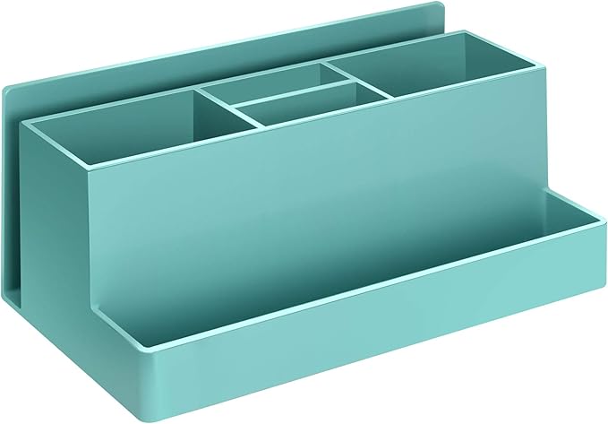 Acrimet Desktop Organizer - Multi Organizer Caddy Holder for Office, Home and School use (Plastic) (Solid Green Color)
