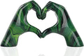 DOVDOV Resin Sculpture, Fluid Green Heart Decoration, Modern Art Statue for Home Decor for Valentine's Day, Wedding, Anniversary
