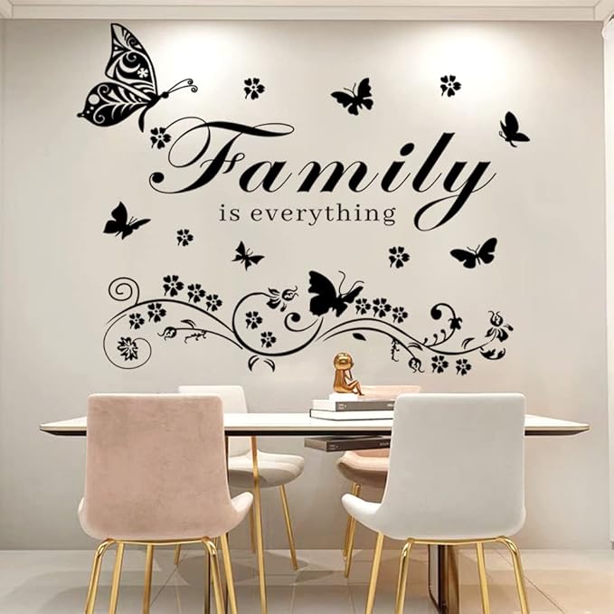 Family Wall Art Decal - Removable Wall Stickers Quotes 'Family is Everything' for Living Room, Bedroom, Dining Room, Kitchen