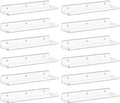 Lifewit Floating Shelves for Bathroom, 14" Clear Wall Organizer for Makeup, Perfume, Figures, Photo, Decor Shelf for Nursery, Living Room, Bedroom, Kitchen, Over Toilet Storage Rack, Clear, 12 Pack