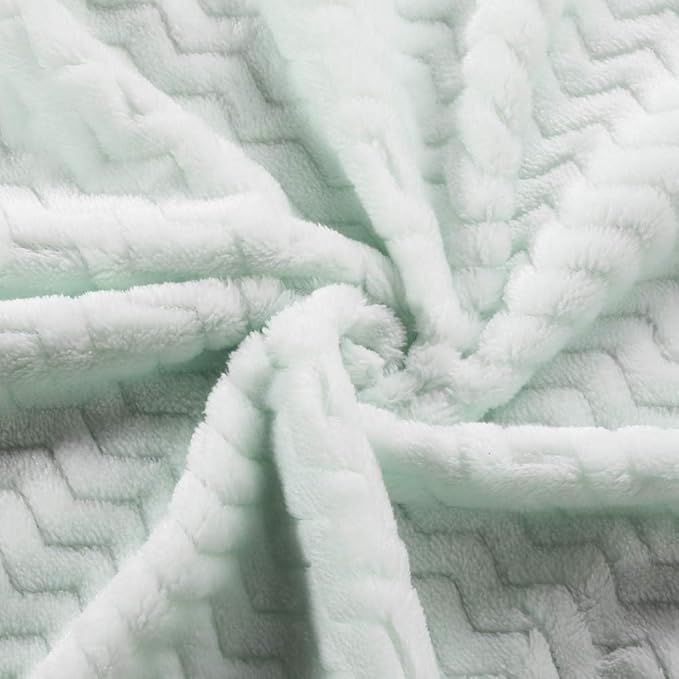 CREVENT 2Pcs 30''X40'' Cute Cozy Fluffy Warm Baby Blankets for Infants Toddlers' Bedding Crib Cot Stroller - Grey Cloud + Avocado Green